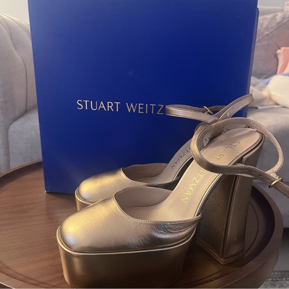 STUART WEITZMAN Sky High 145 Ankle Strap Platform Pump Women’s Size US 7.5/EU 38 - Picture 5 of 15
